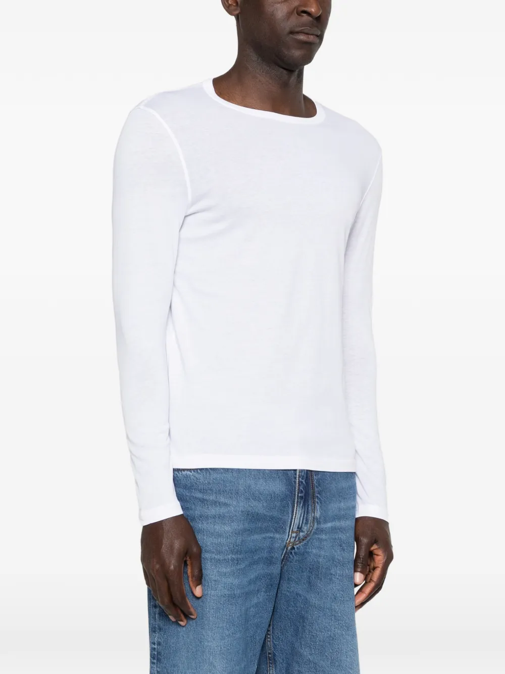 Majestic Filatures Sweater met ronde hals Wit