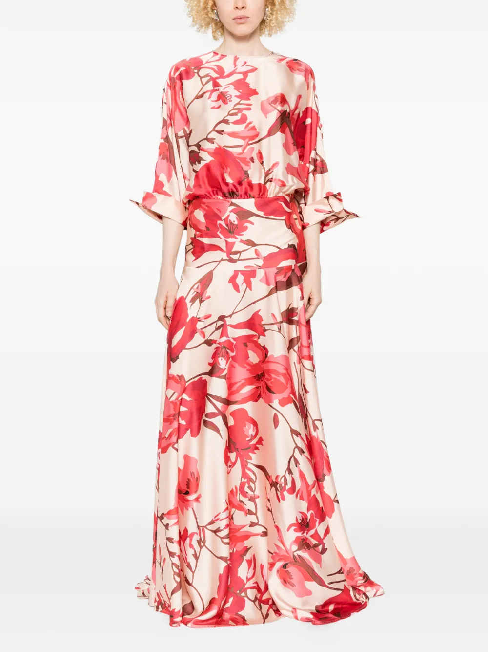 CHIARA BONI La Petite Robe Maxi-jurk met bloemenprint Beige