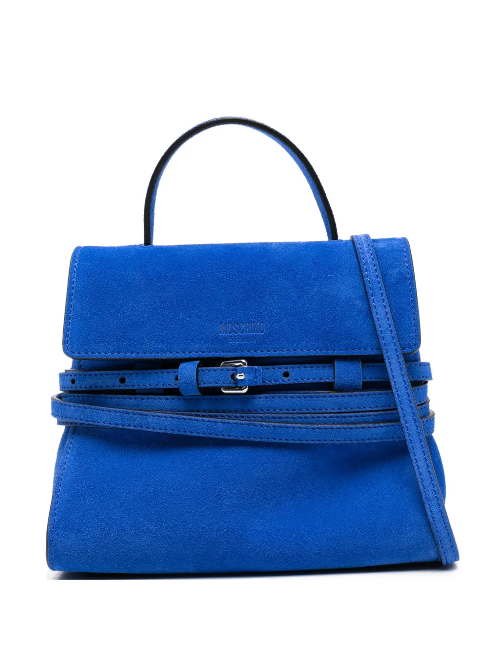Moschino mini buckle-strap tote bag - Blu