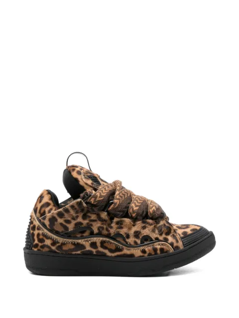 Lanvin Curb animal-print lace-up sneakers