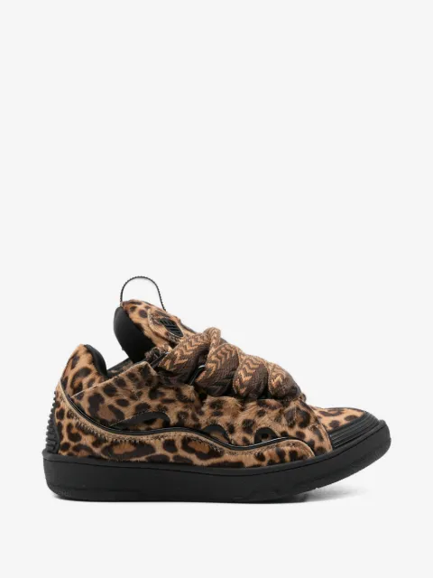 Lanvin Curb animal-print lace-up sneakers