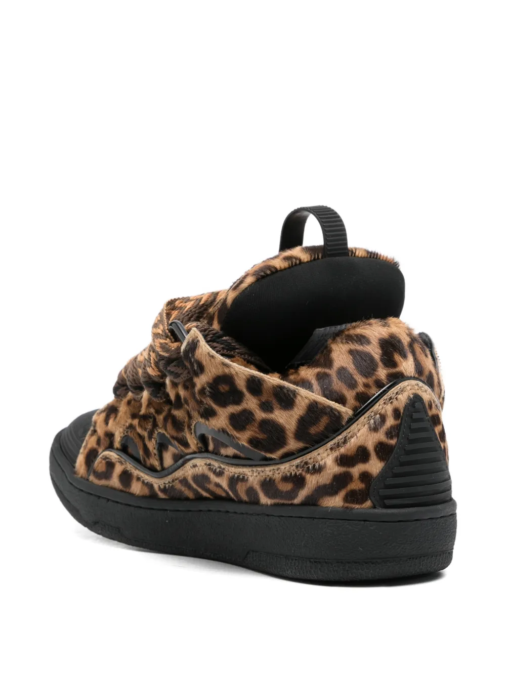 Lanvin Curb sneakers met dierenprint Beige