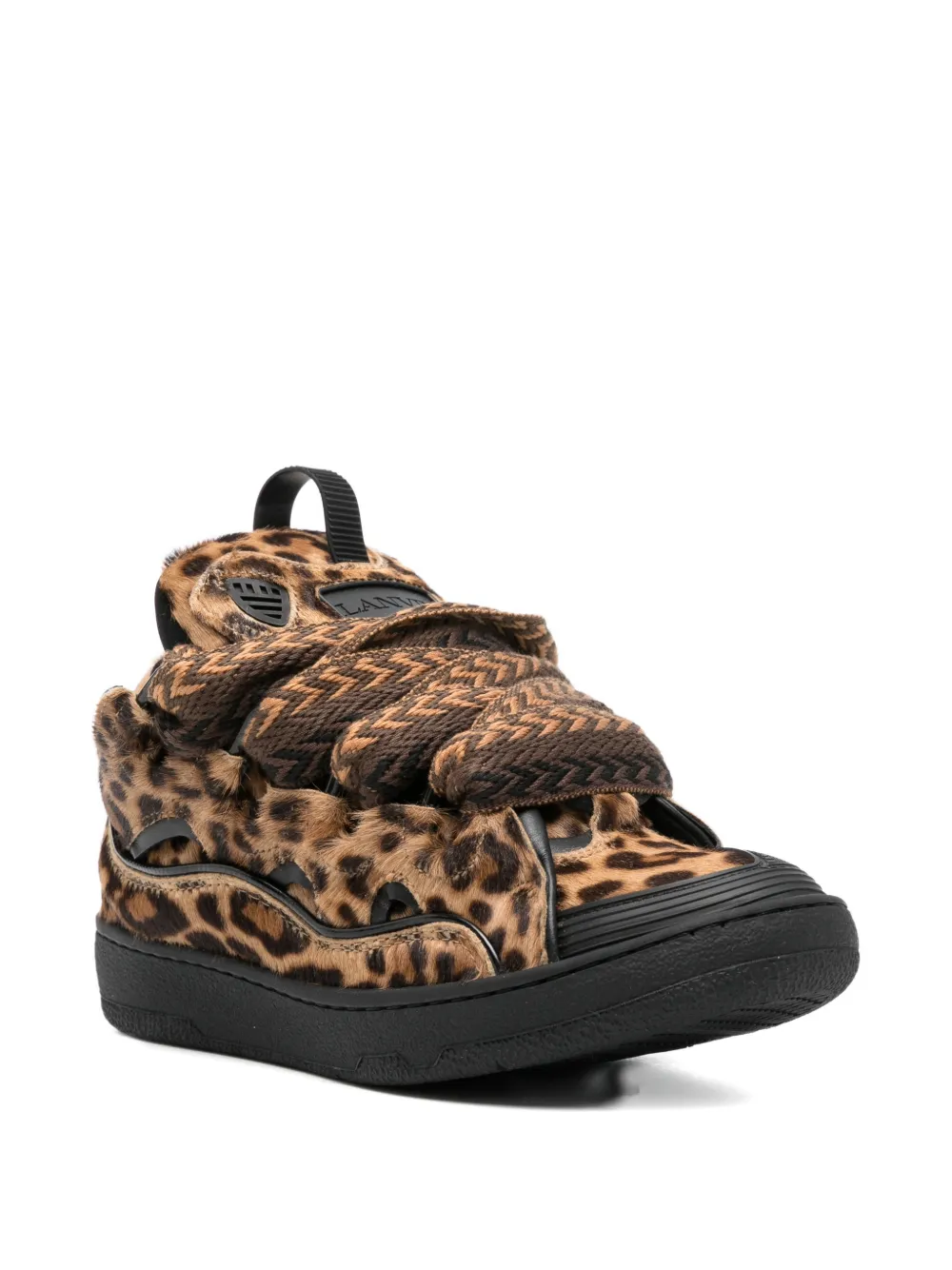Lanvin Curb sneakers met dierenprint Beige