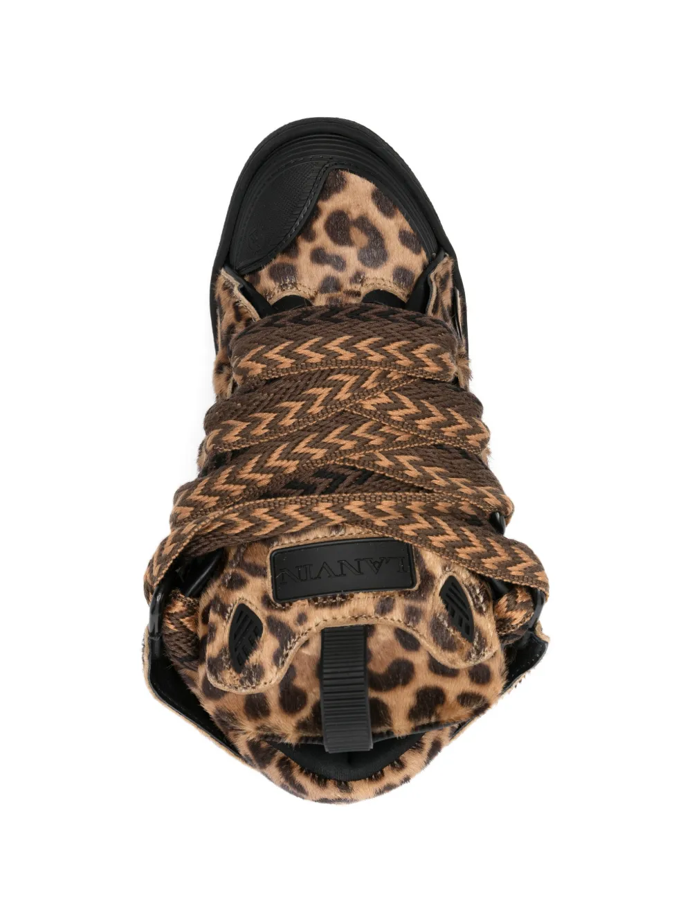 Lanvin Curb sneakers met dierenprint Beige