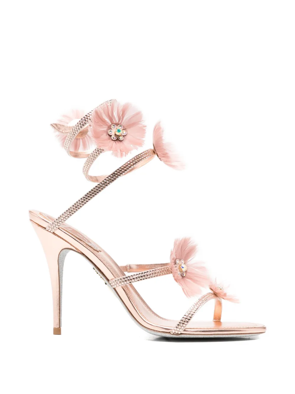 René Caovilla Jolenefloral-embellished sandals - Pink