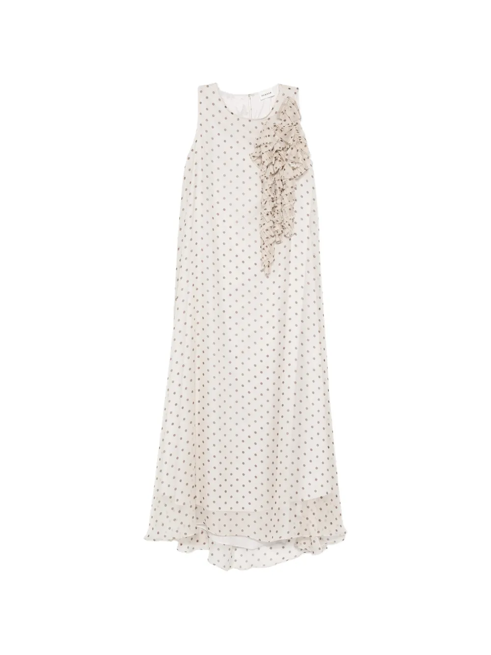 P.A.R.O.S.H. ruffled polka-dot midi dress - Toni neutri