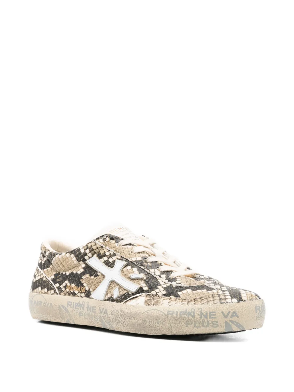 Premiata Davidd 8099 snake print star sneakers Beige