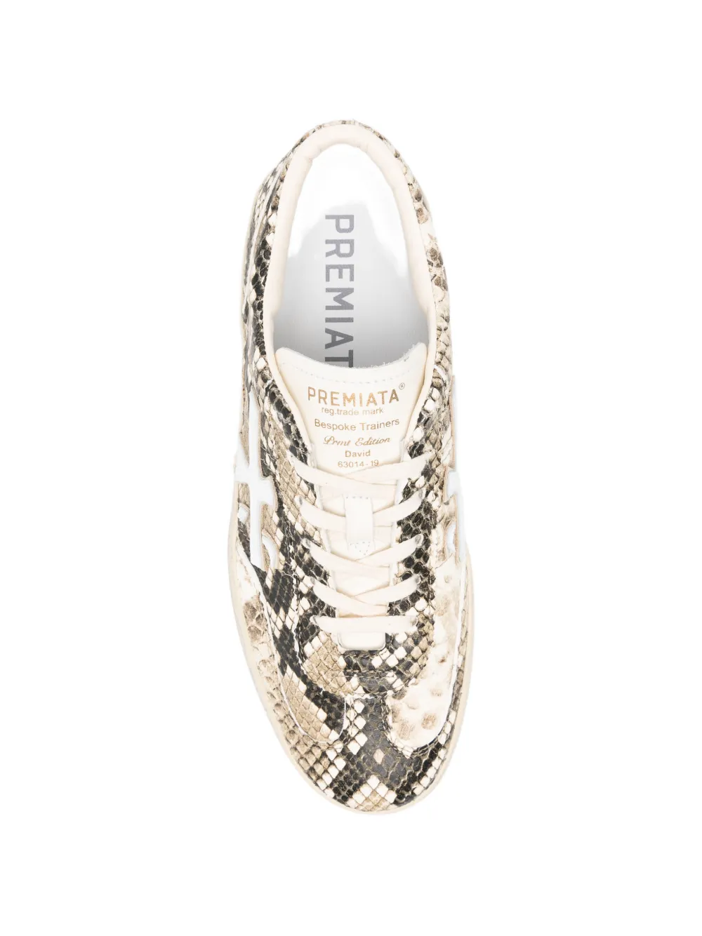 Premiata Davidd 8099 snake print star sneakers Beige