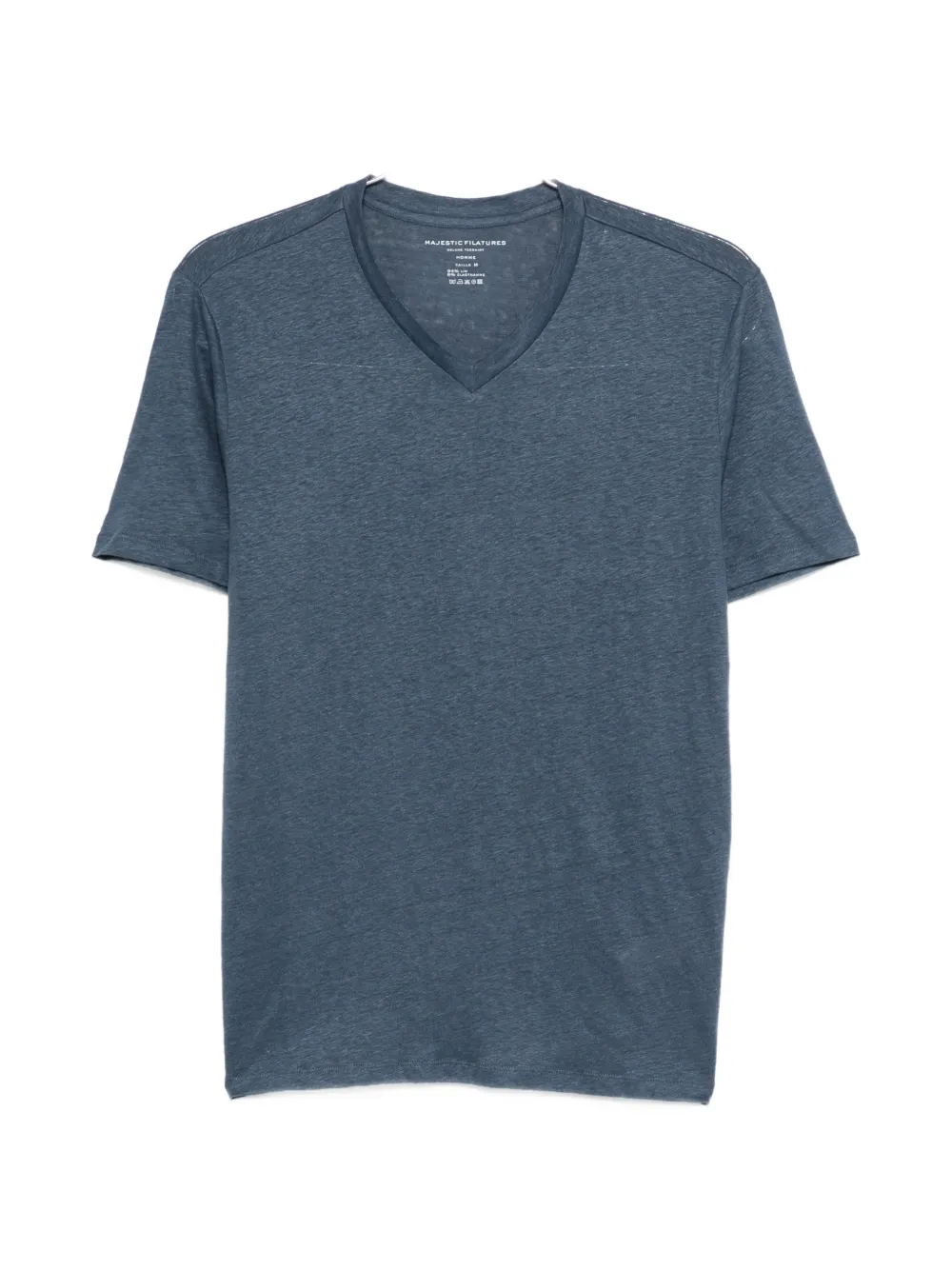 Majestic V-neck Short-sleeve T-shirt In Blue