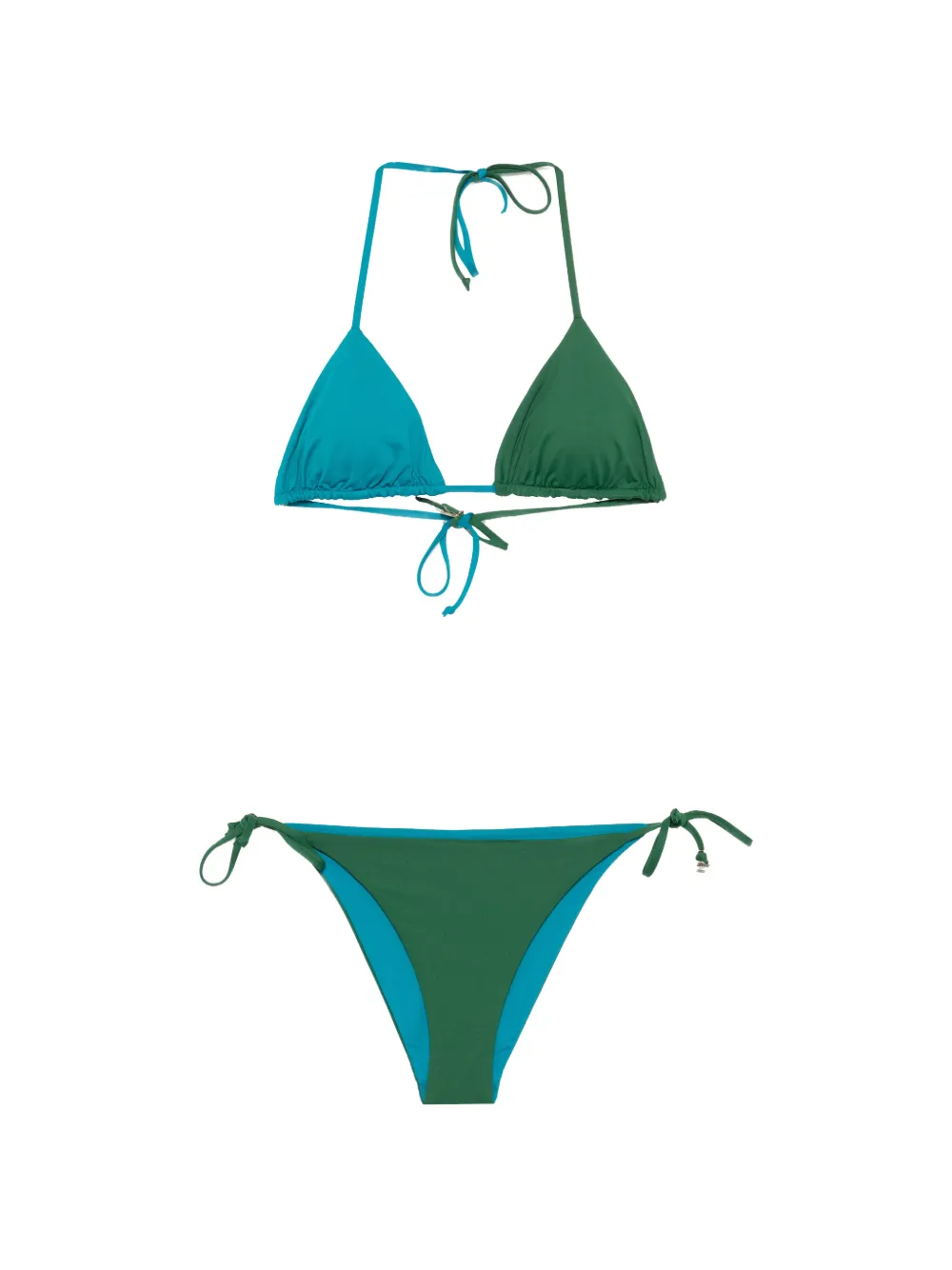 Fisico colour-block tie beachwear - Verde