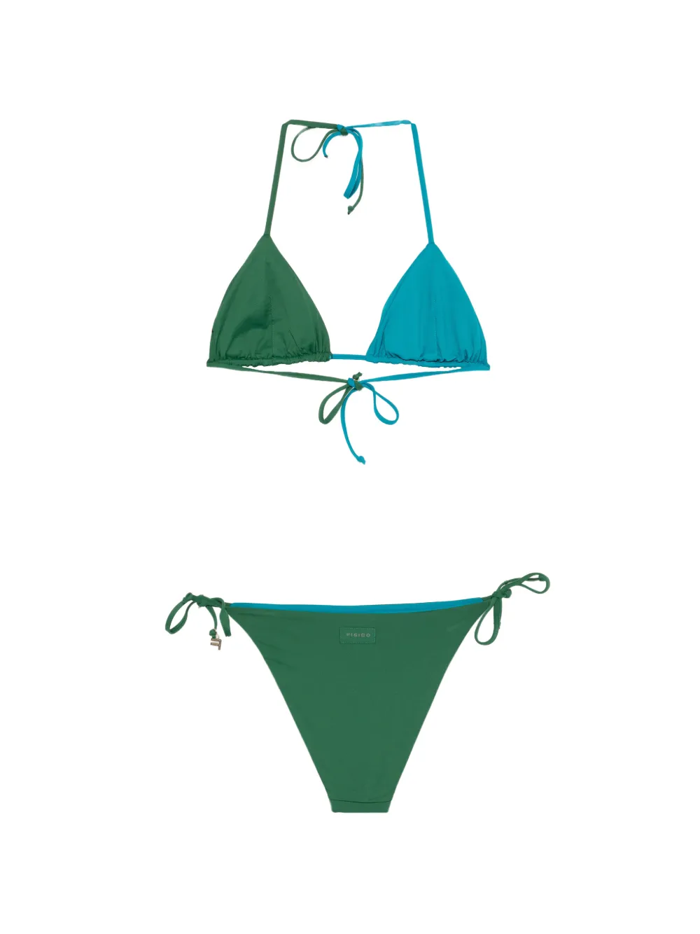  Fisico Colour-block Tie Beachwear - Green 