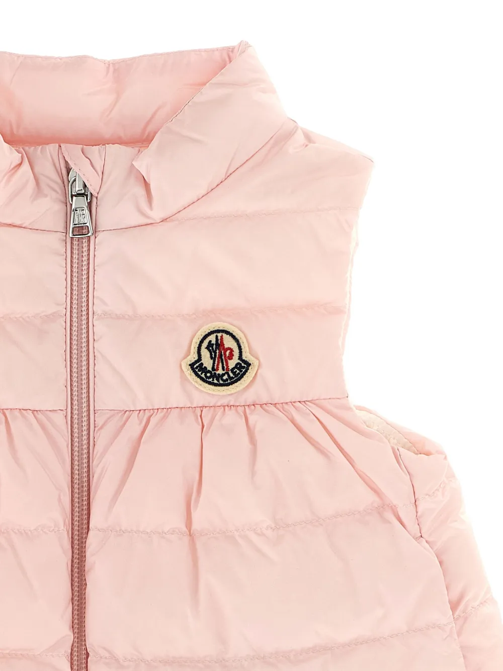 Moncler Enfant Hiva gewatteerde top met logopatch Roze