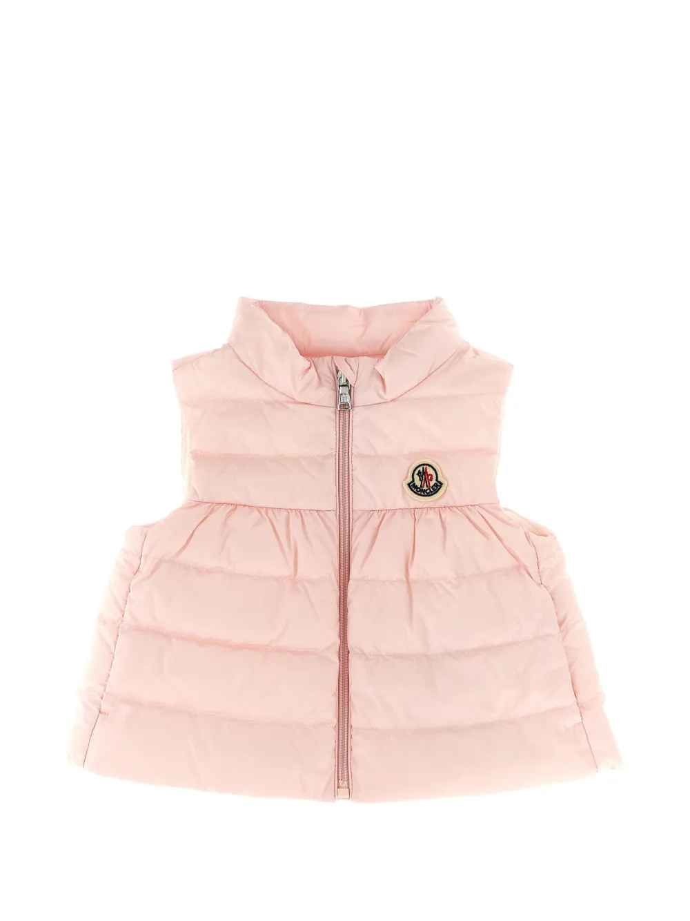 Moncler Enfant Hiva gewatteerde top met logopatch Roze