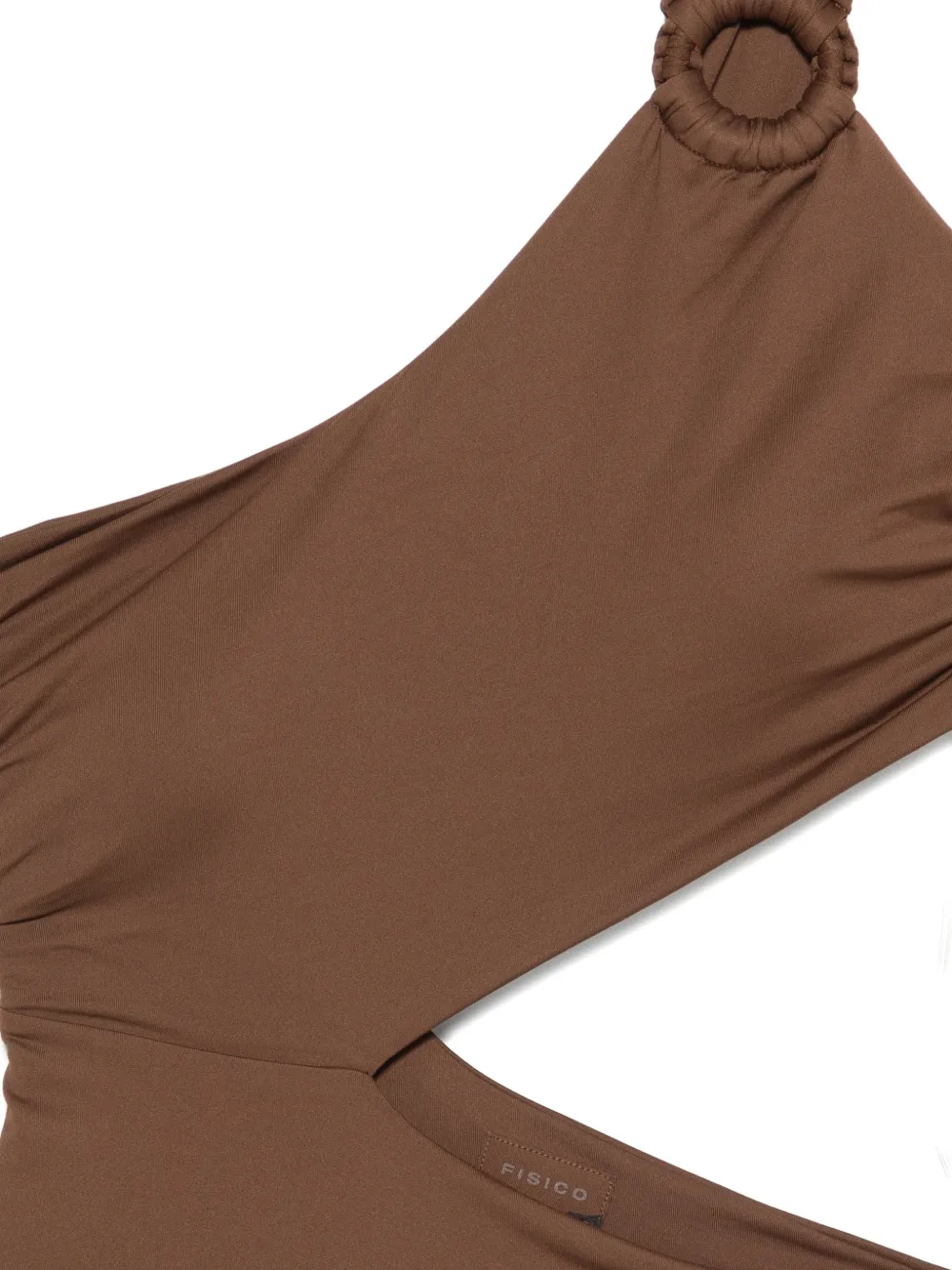  Fisico One-shoulder Ring Swimsuit - Brown 