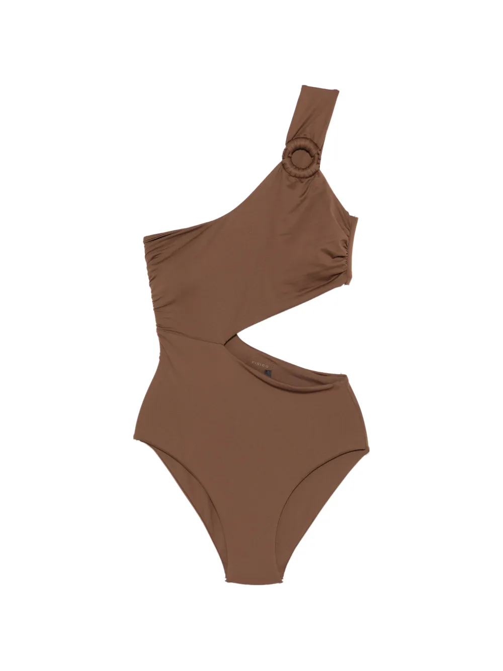 Fisico one-shoulder ring swimsuit - Marrone