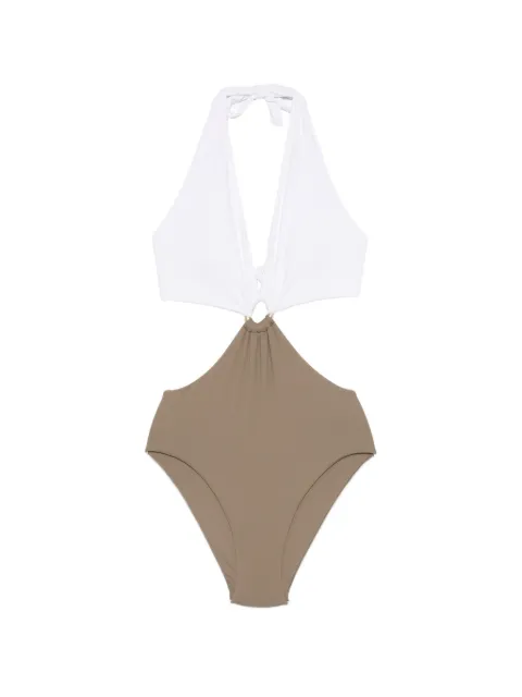 Fisico ring-detail two-tone swimsuit