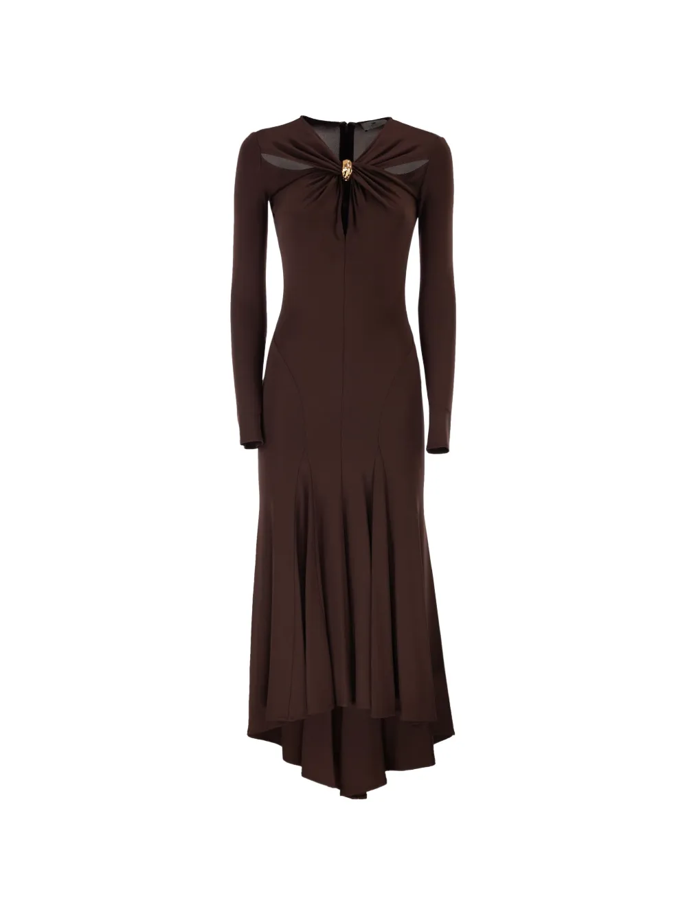 Elisabetta Franchi cut-out long-sleeves dress - Marrone