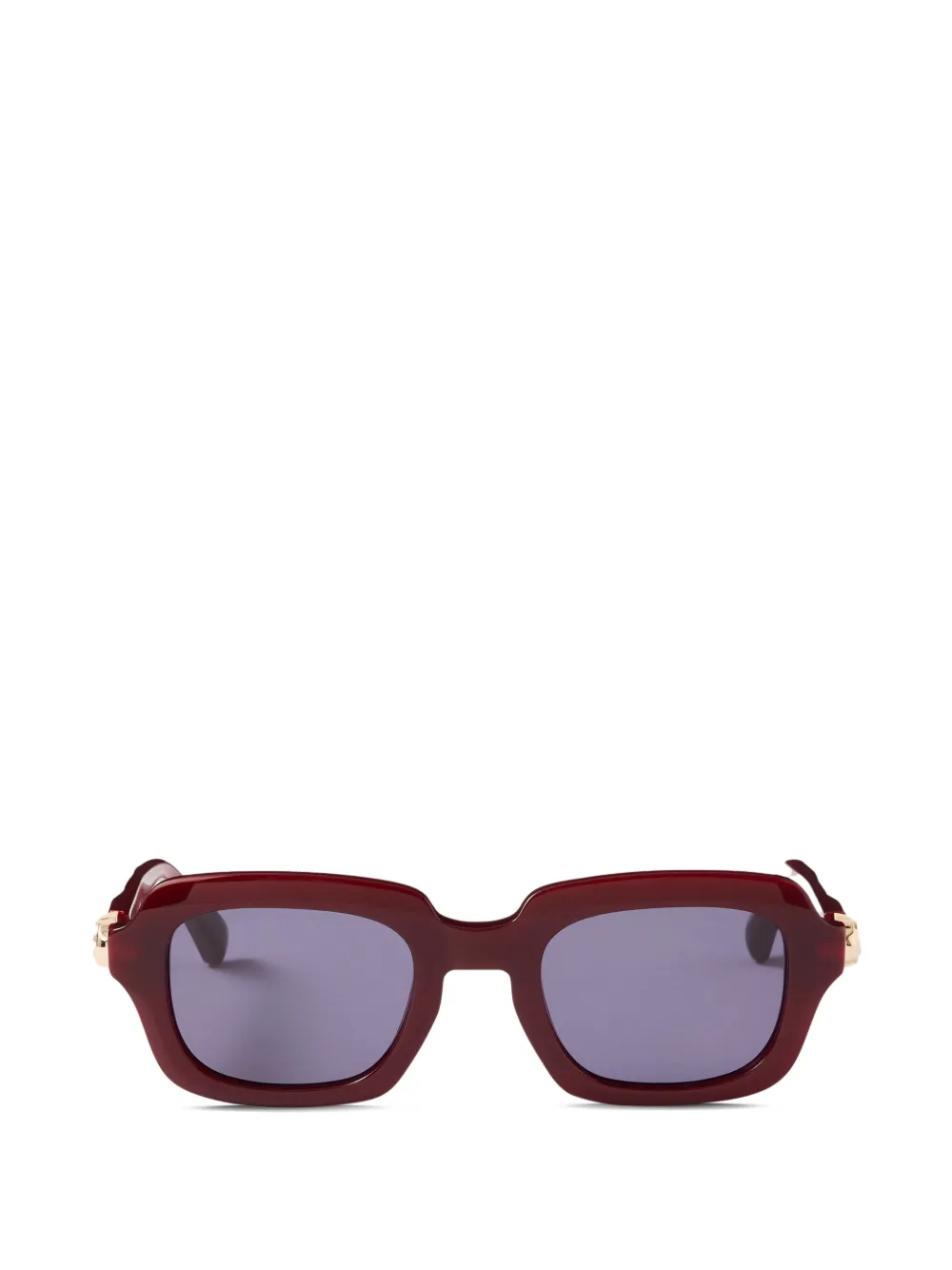 SANDRO logo-detail rectangle-frame sunglasses - Rosso