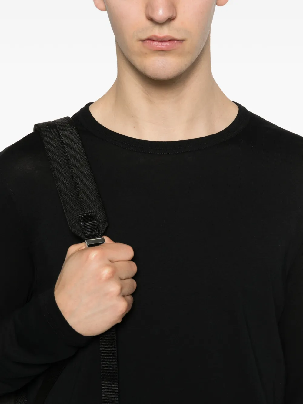 Majestic Filatures T-shirt met lange mouwen Zwart
