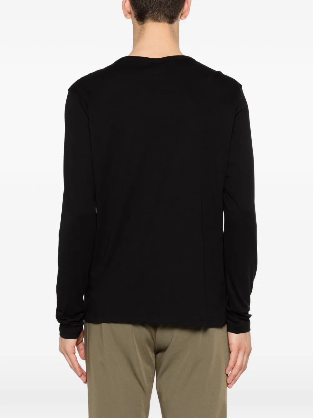 Majestic Filatures T-shirt met lange mouwen Zwart