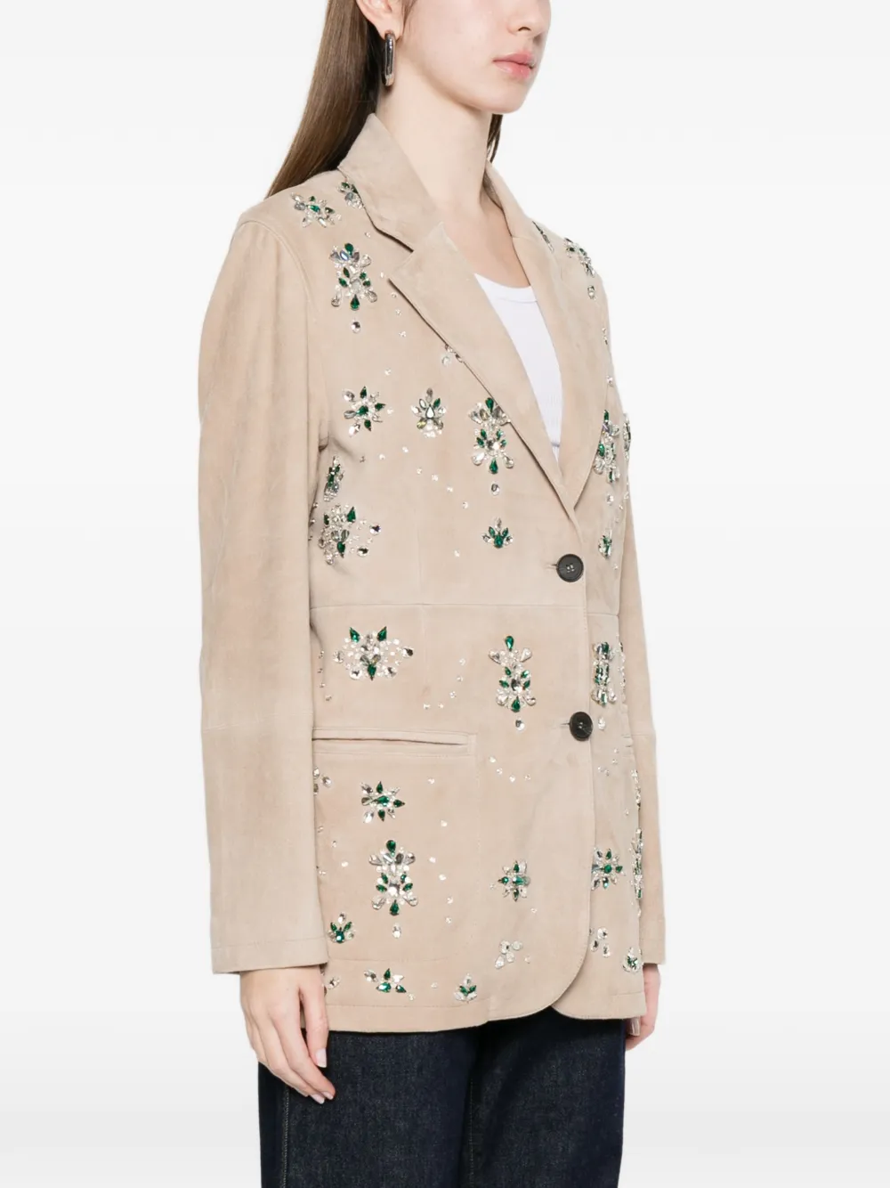  Sword Embellishment Single-breasted Jacket - Neutrals 