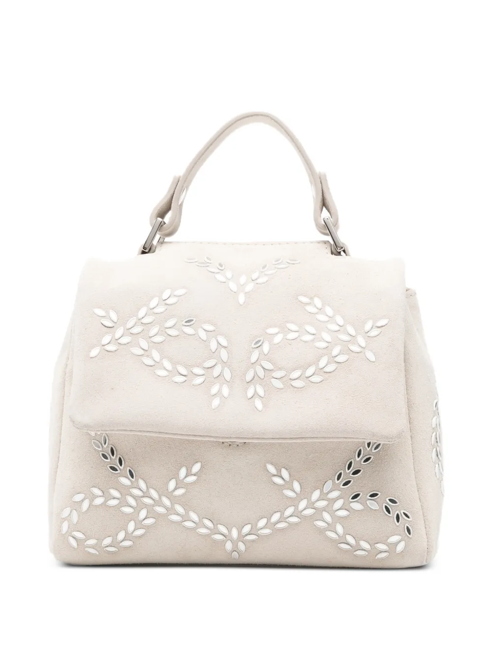 Orciani mirror-embellished suede tote bag - Toni neutri