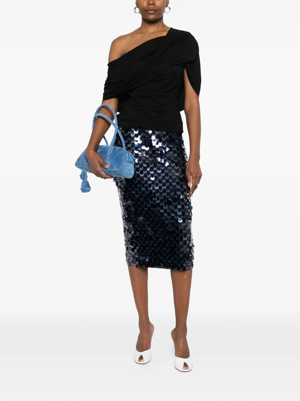  P.a.r.o.s.h. Sequined Skirt - Blue 