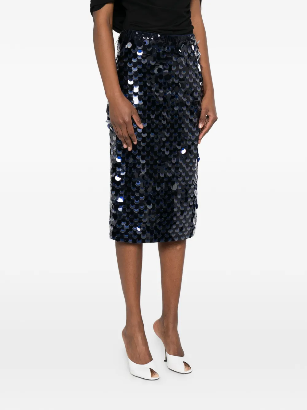 P.a.r.o.s.h. Sequined Skirt - Blue 