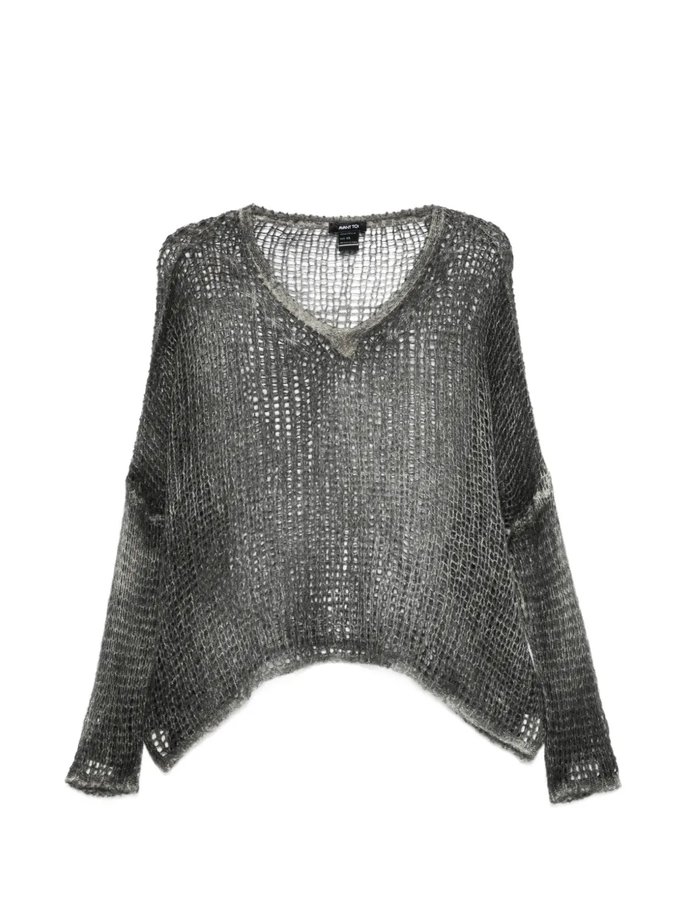 Avant Toi V-neck open-knit sweater - Grey