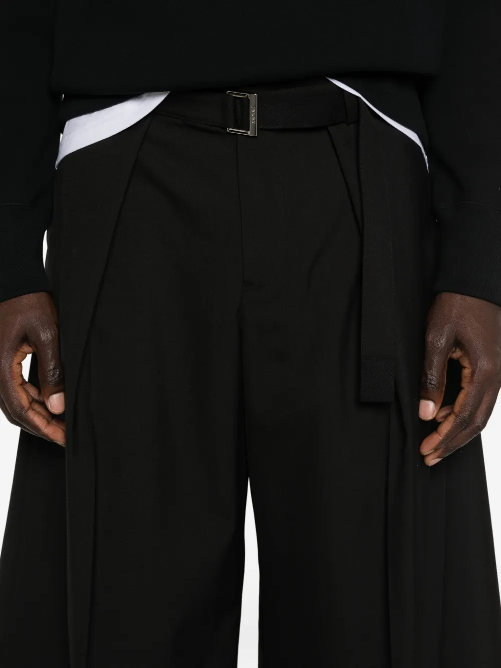 sacai Shorts met riem Zwart