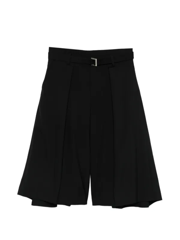 Sacai Belted Tailored Shorts in Black