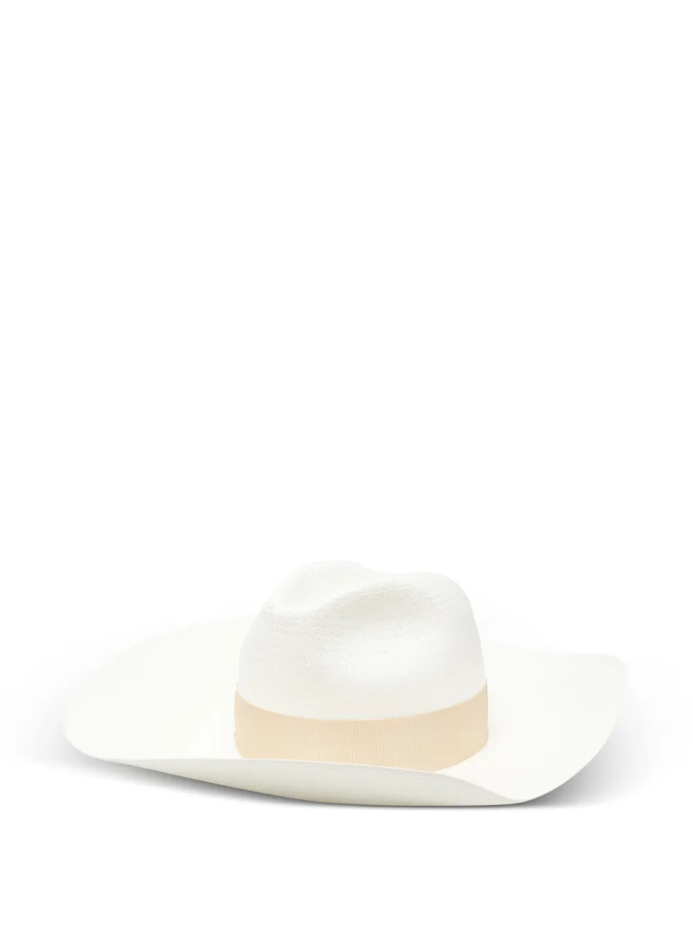 Borsalino Sophie ribbon-detail hat - Nude