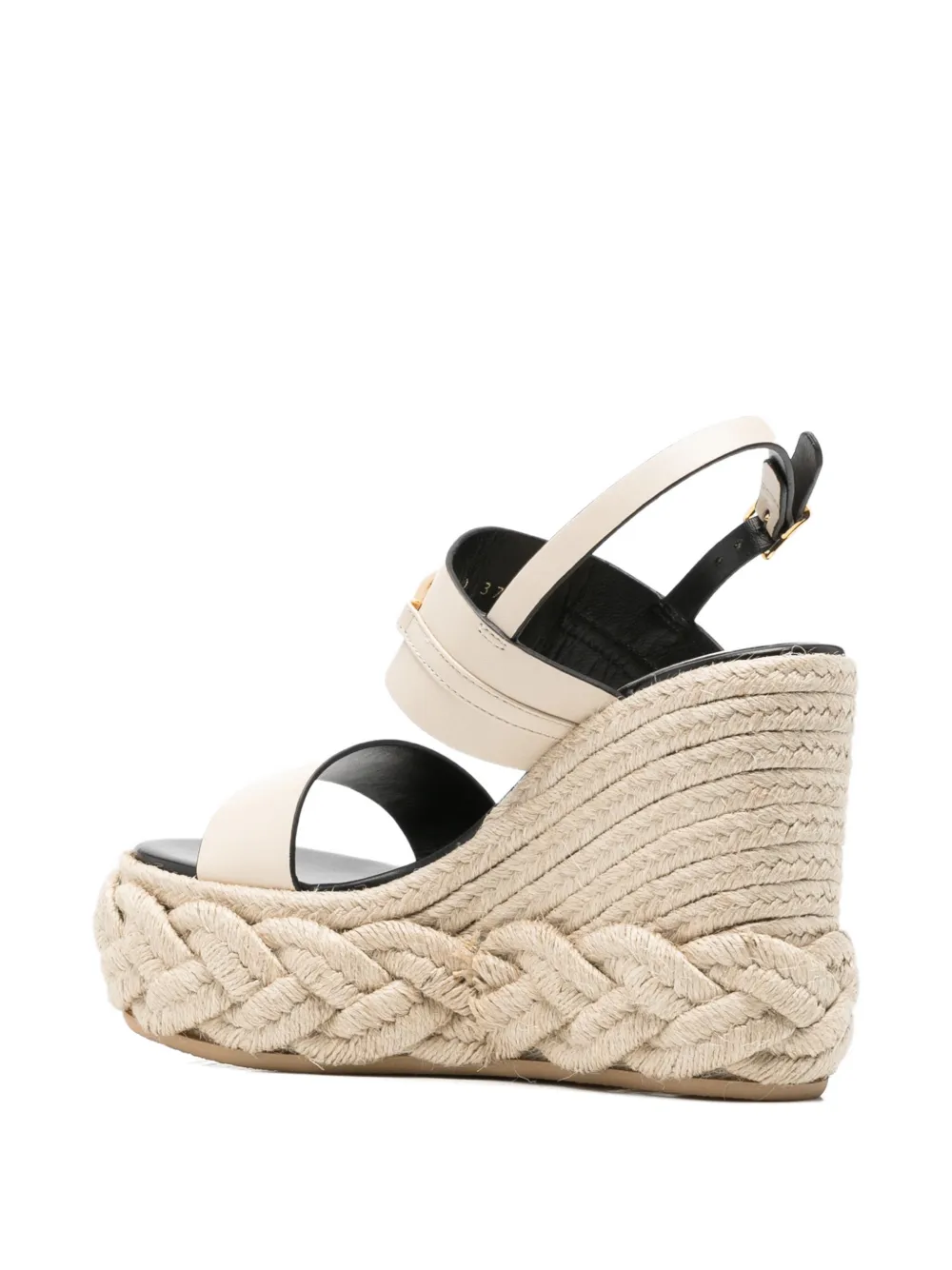 Sergio Rossi braided-sole wedge sandals Beige