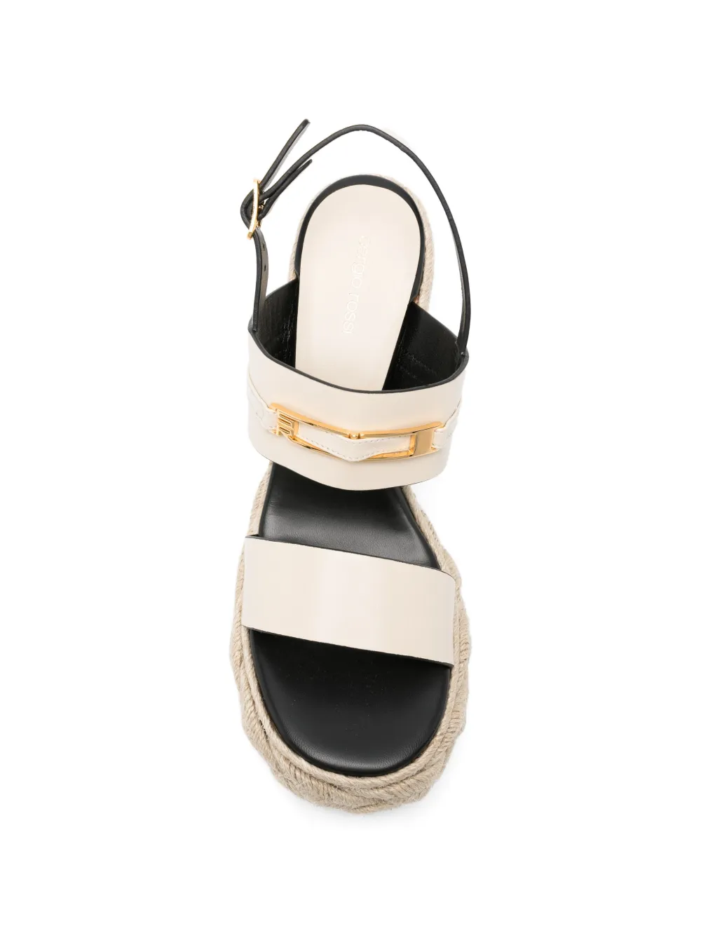 Sergio Rossi braided-sole wedge sandals Beige