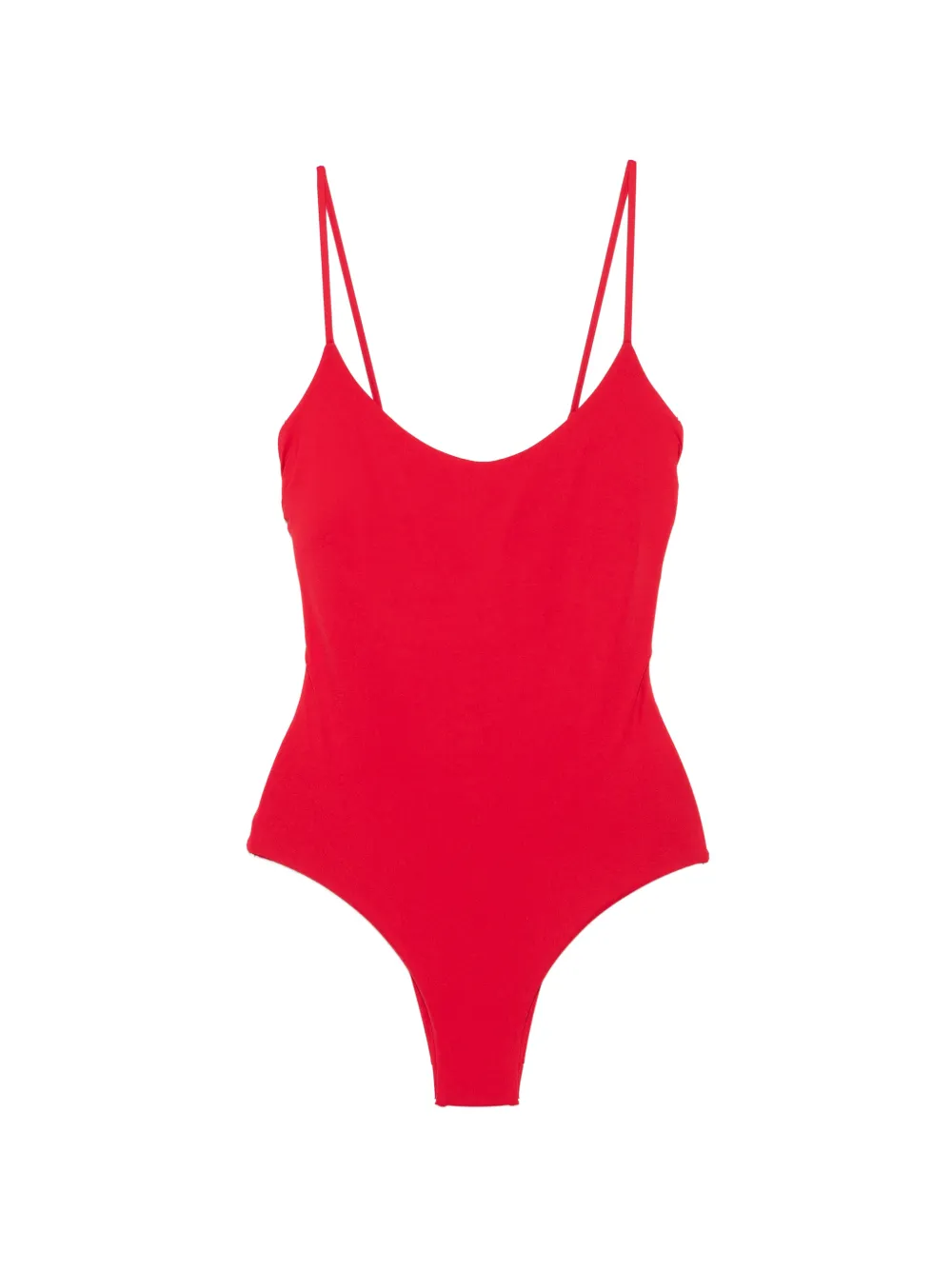 Fisico scoop-neck spaghetti-strap swimsuit - Rosso