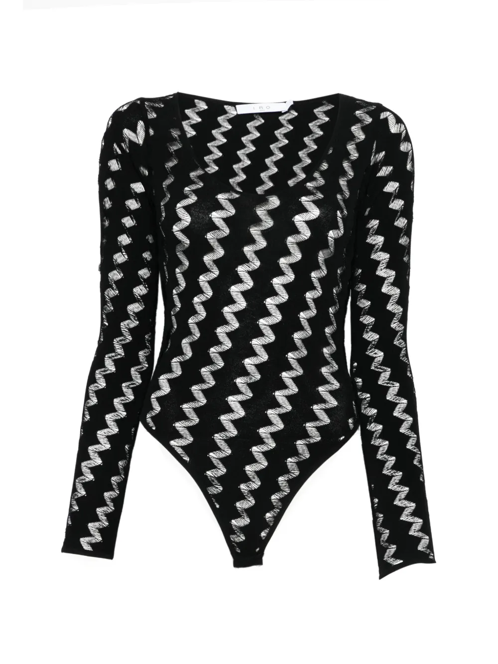 IRO zig zag long sleeve bodysuit - Nero