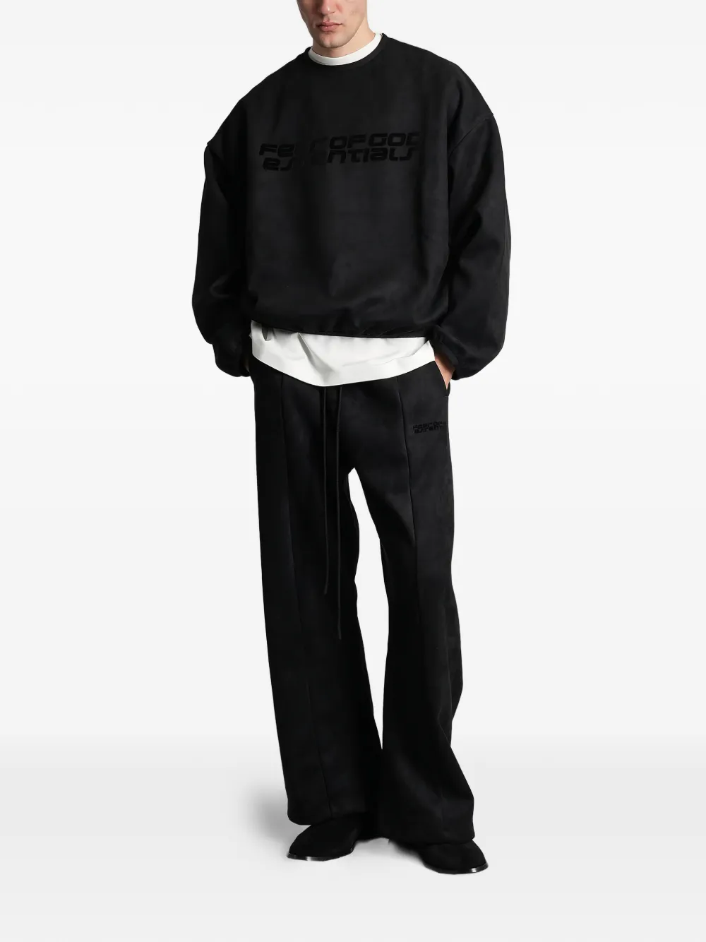 FEAR OF GOD ESSENTIALS Sweater met logoprint Zwart