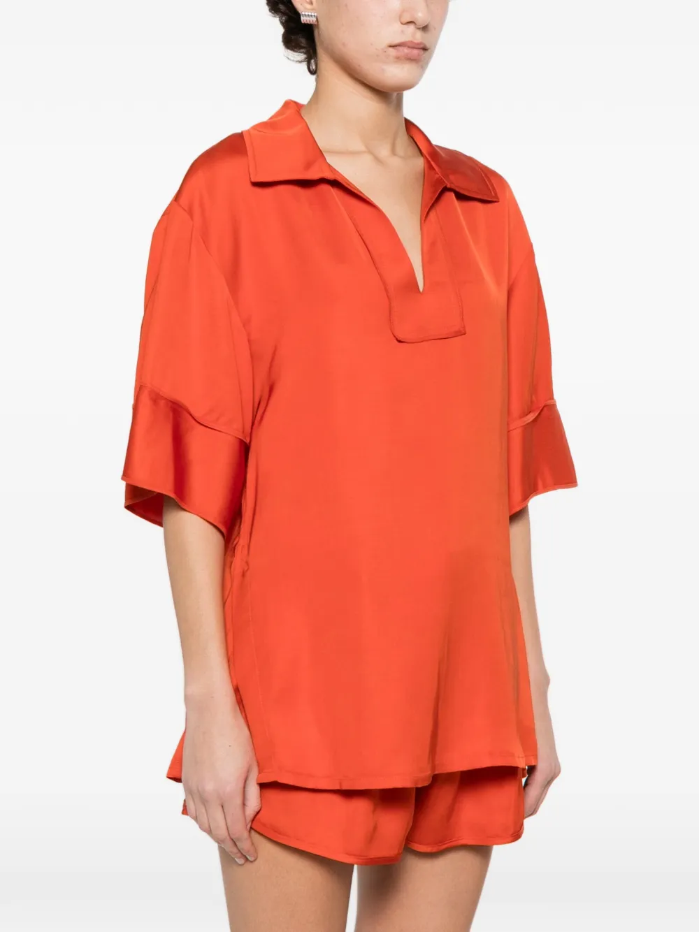  Iro Short-sleeve Blouse - Orange 