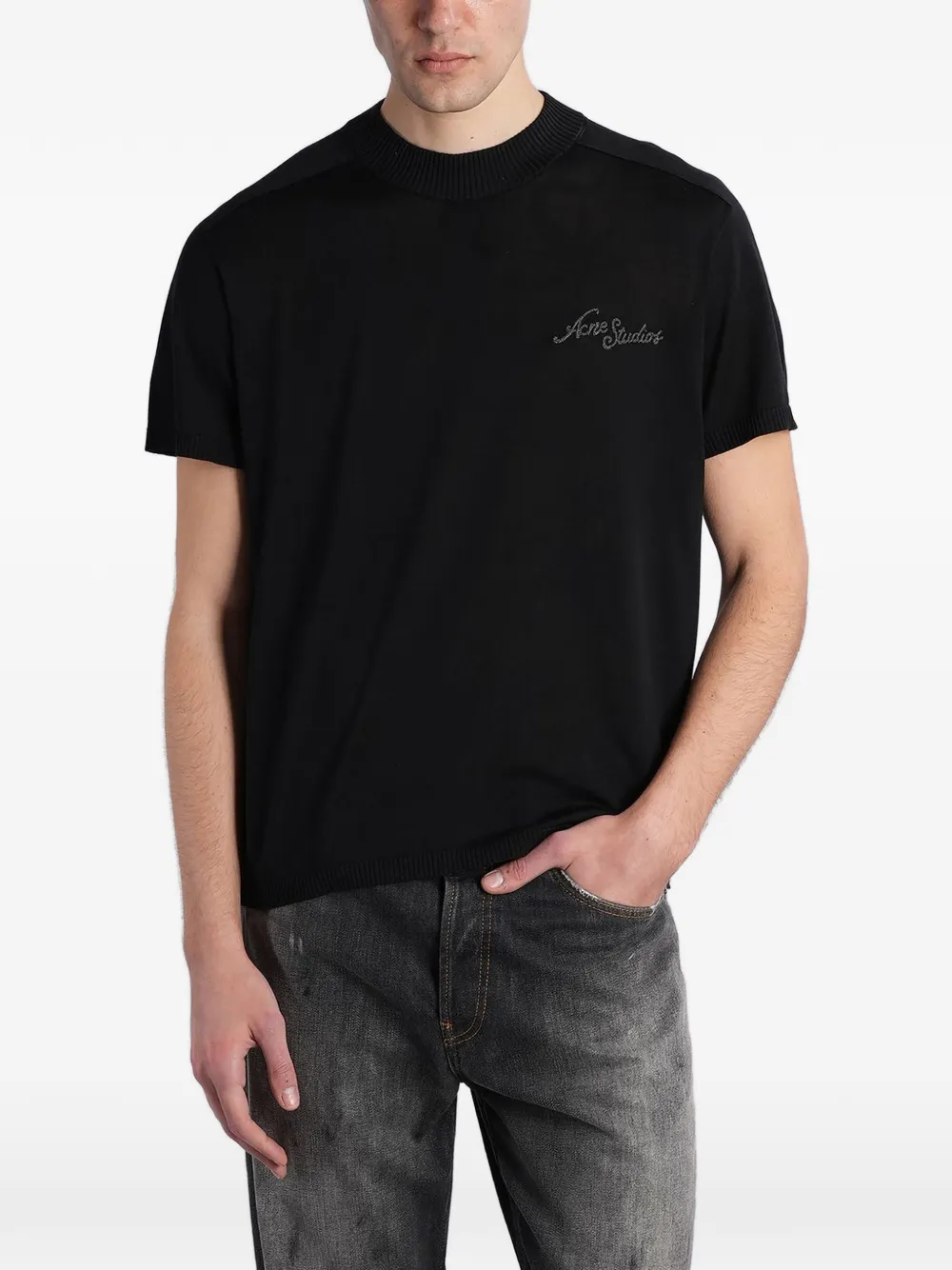 Acne Studios embroidered T-shirt - Nero