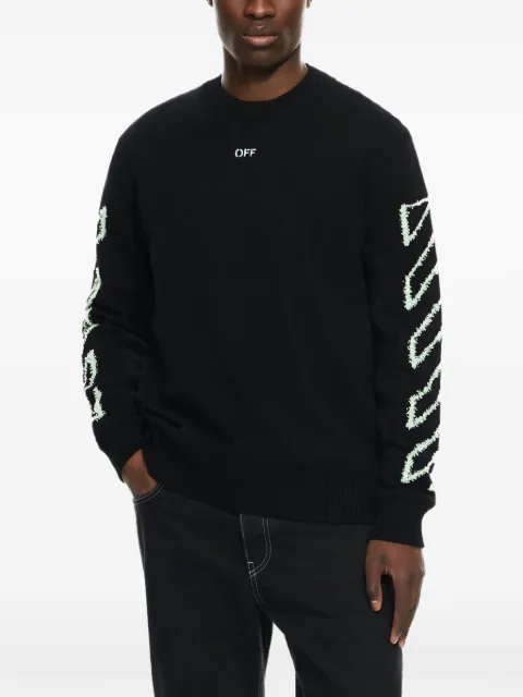 Off-White Diagonal Arrow fuzzy crewneck sweater