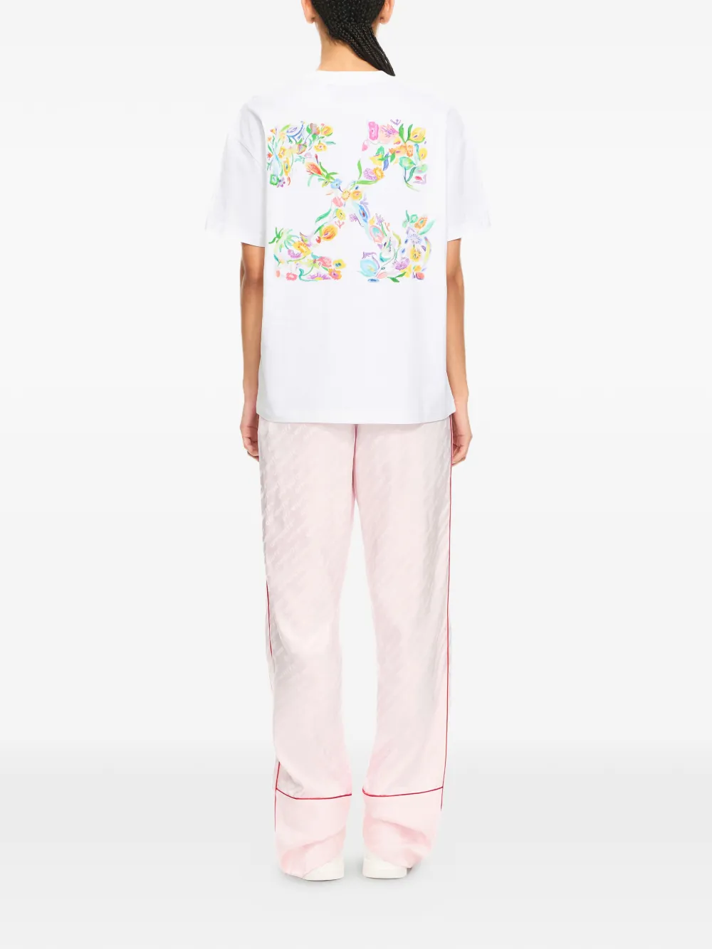 Off-White Arrow Glowing Flower T-shirt Wit