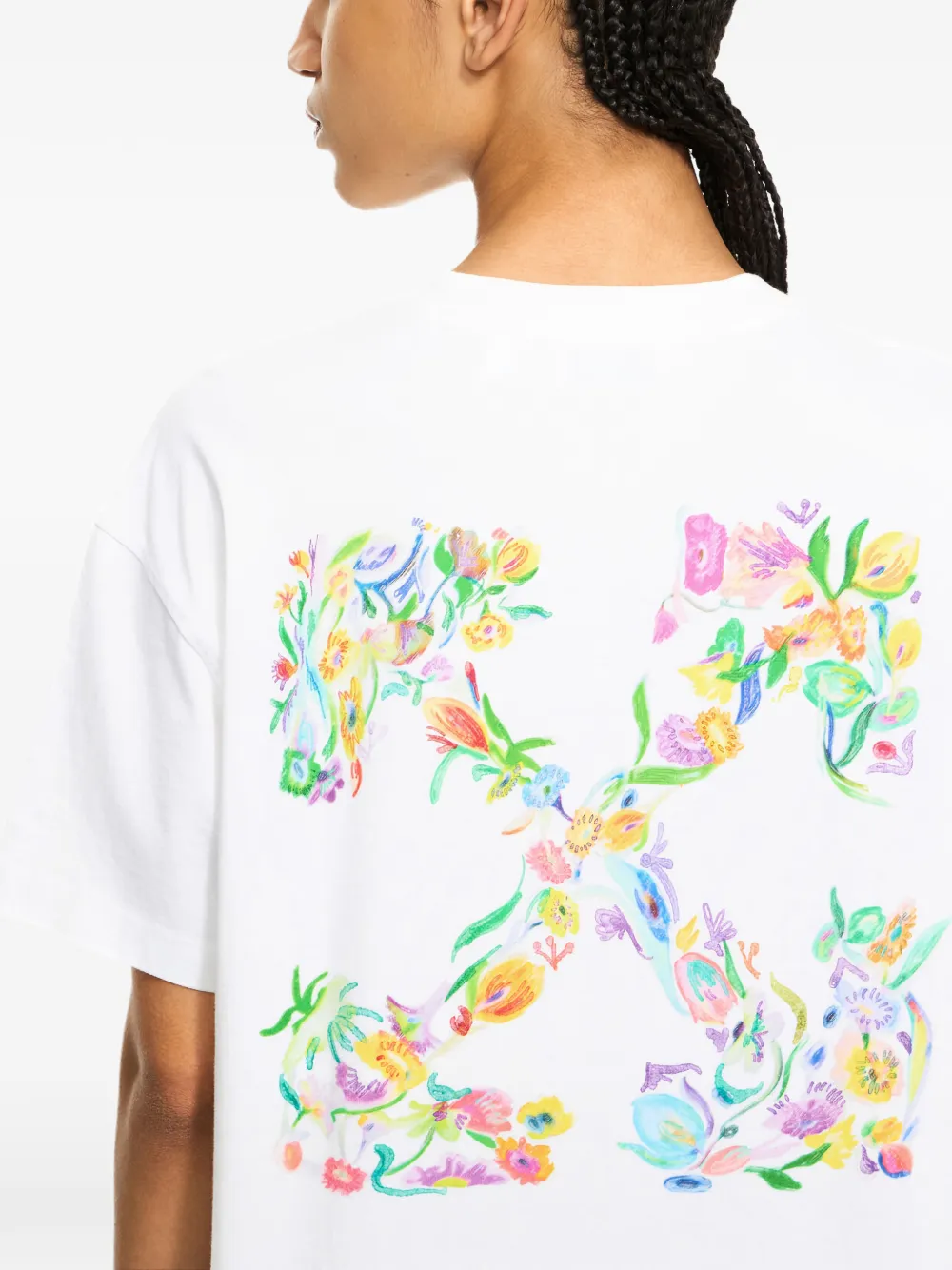 Off-White Arrow Glowing Flower T-shirt Wit