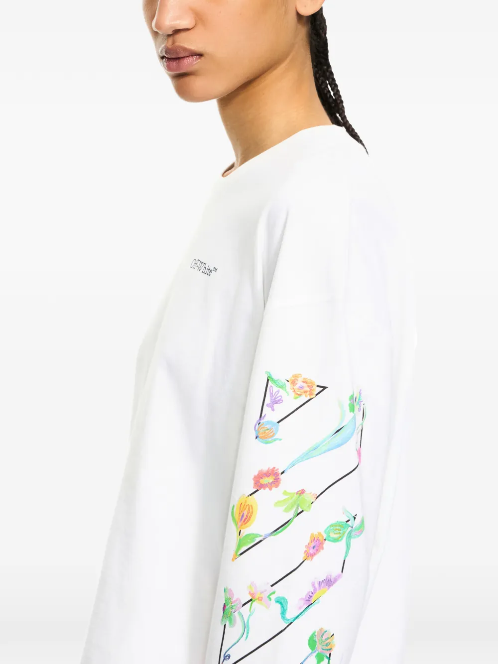 Off-White Glowing Flower T-shirt Wit