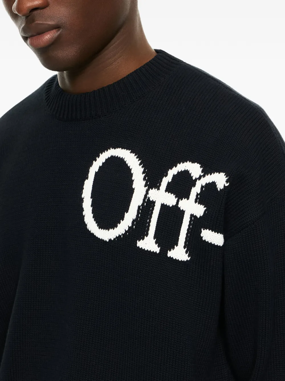 Off-White Katoenen trui met logo Zwart