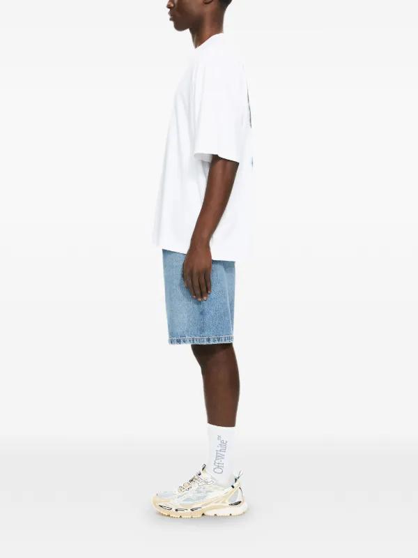 Off-White Half Arrow デニムショートパンツ | ホワイト | FARFETCH JP