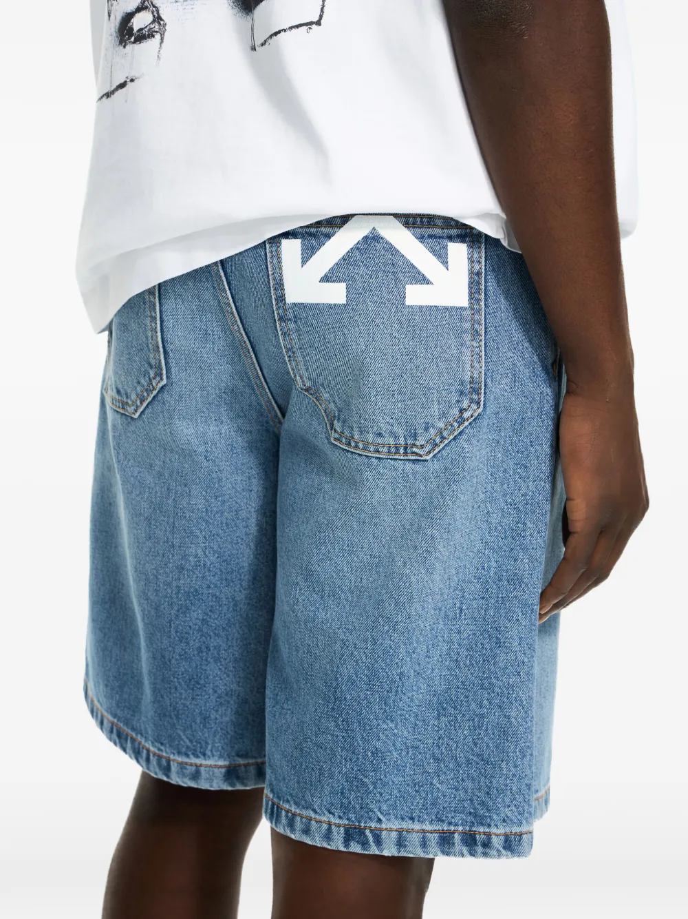 Off-White Half Arrow denim shorts Wit