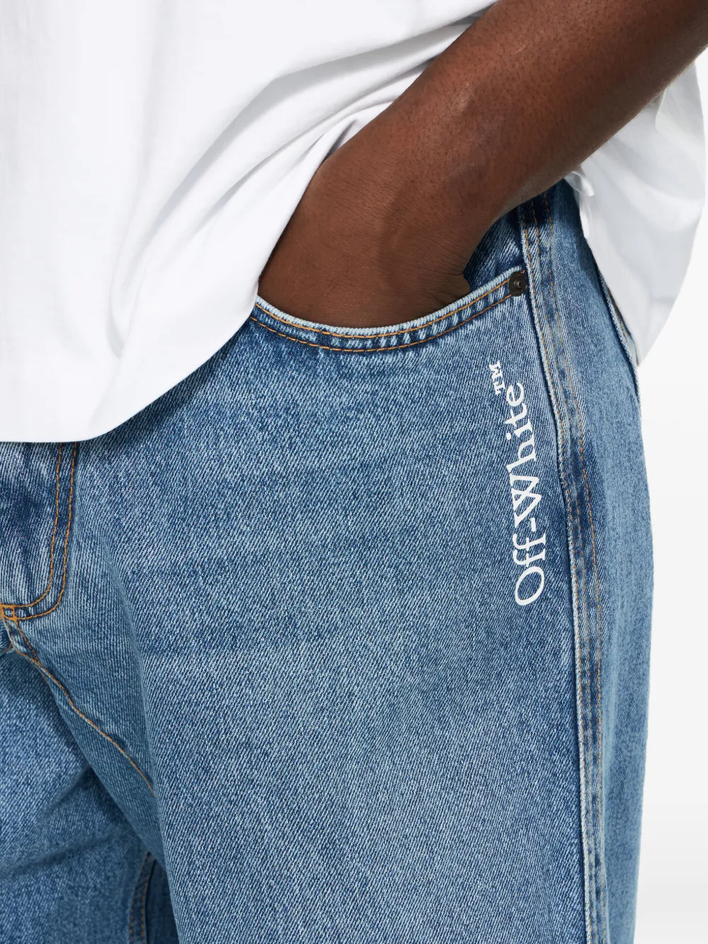 Off-White Half Arrow Twist jeans Blauw