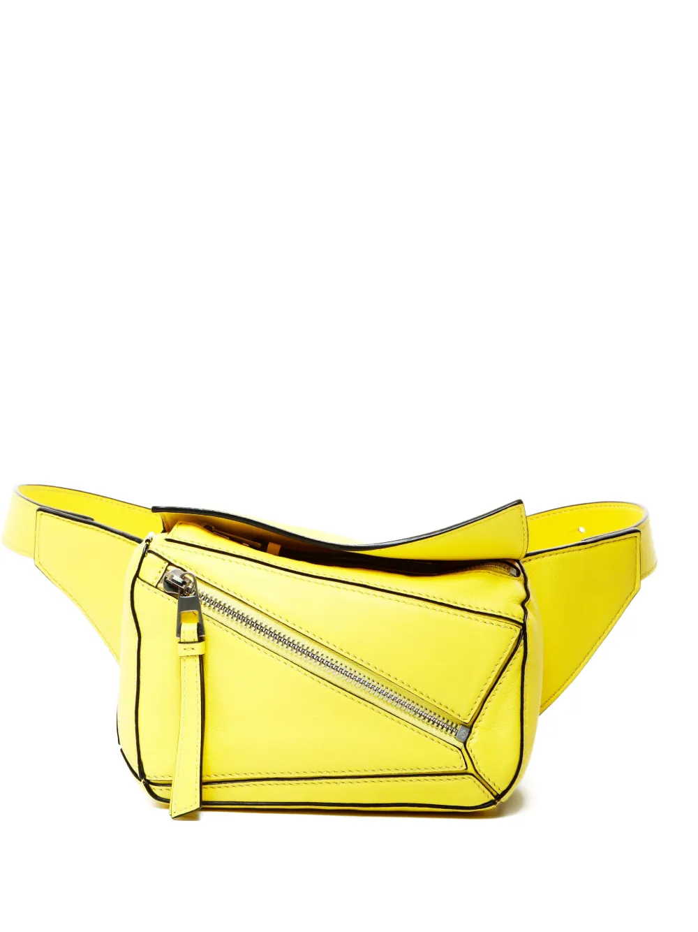 Pre-owned Loewe Mini Pazzle Zipped Belt Bag In Yellow