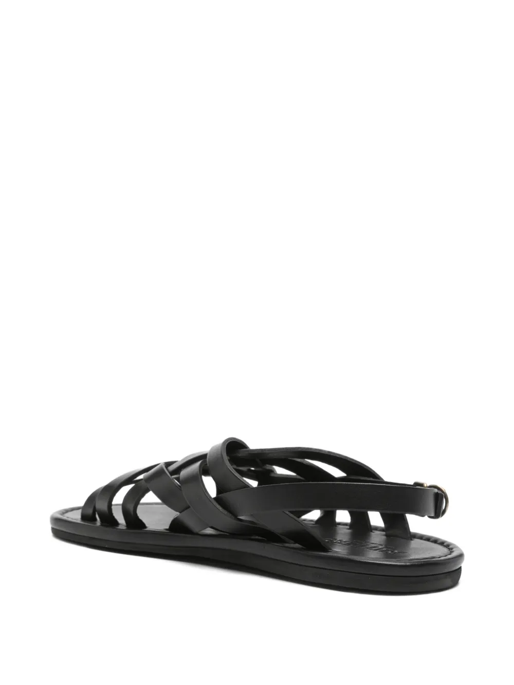 Buttero Leren sandalen met geweven effect Zwart