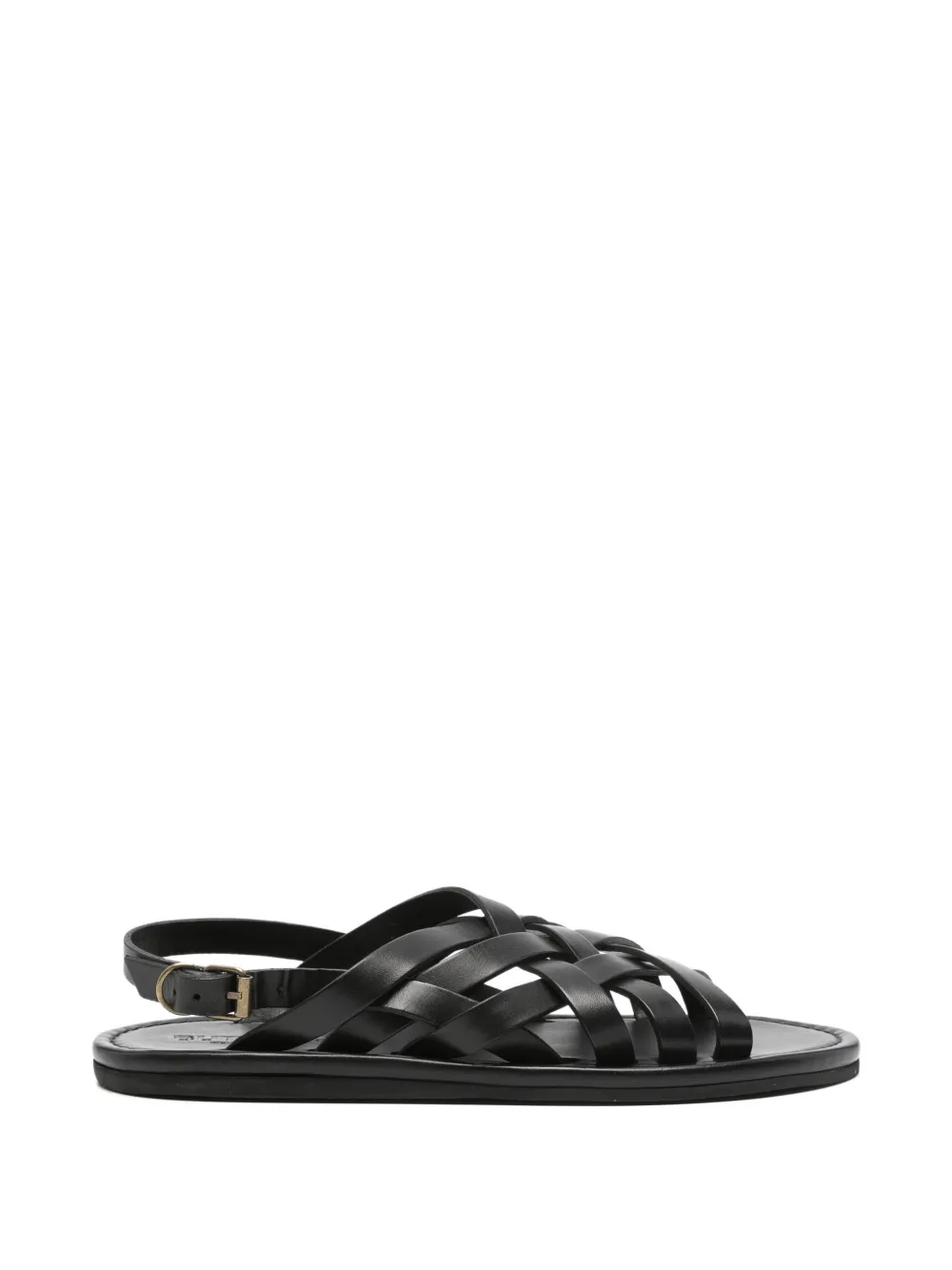 Buttero woven-effect leather sandals - Black